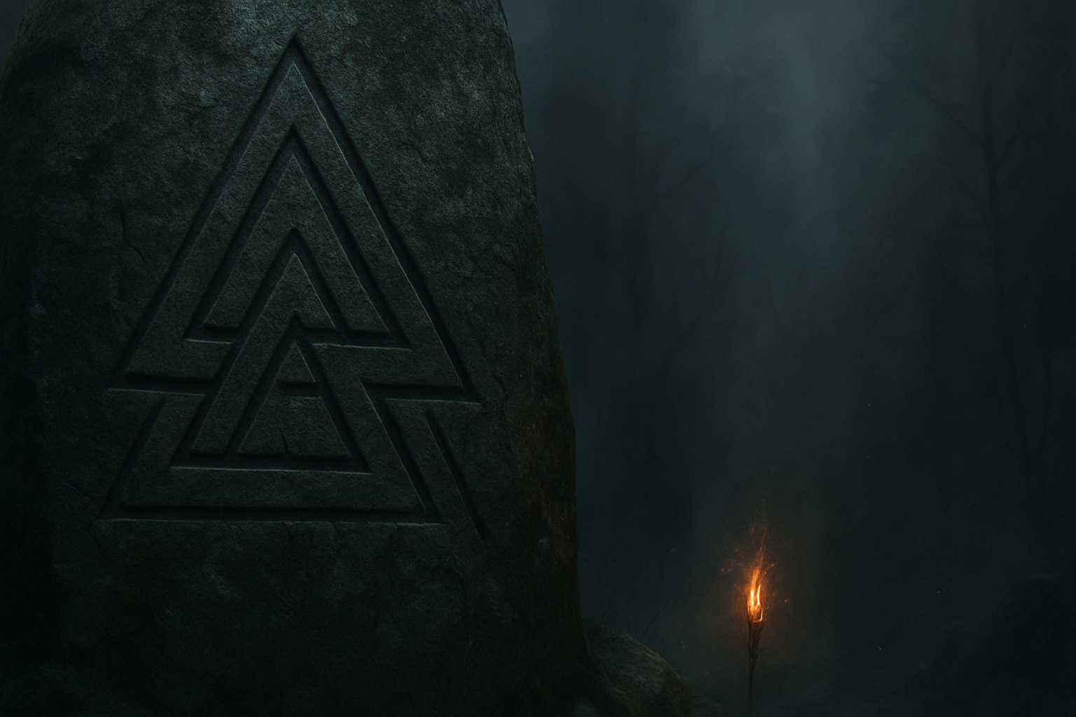 Bannière Valknut, le Nœud d'Odin — Médiéfan