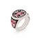 Bague templière croix pattée rouge et bouclier