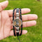 Bracelet croix des templiers chauds pour hommes unisexe symbole maçonnique verre motif personnalisé Bracelets en cuir tissé Bracelet 8