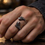 Bague Double Cobra aux Pierres Rouges - Vignette | Médiéfan