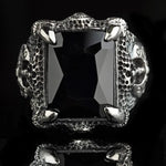 Bague Griffes de Dragon avec Pierre Rectangulaire - Vignette | Médiéfan