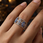 Bague Jonc Large Mains de Fatima et Yeux Pavés - Vignette | Médiéfan