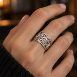 Bague Large Fleur de Vie Sertie de Zircons - Vignette | Médiéfan
