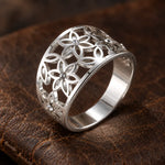 Bague Large Fleur de Vie Sertie de Zircons - Vignette | Médiéfan