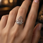 Bague Main de Fatima Découpe Lotus - Vignette | Médiéfan