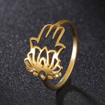Bague Main de Fatima Découpe Lotus - Vignette | Médiéfan