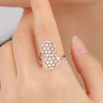 Bague Ouverte Double Graine de Vie - Vignette | Médiéfan