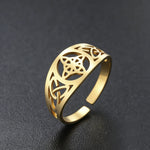 Bague Ouverte Nœud de Sorcière et Triquetras - Vignette | Médiéfan