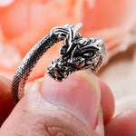 Bague Dragon Enroulé Argentée - Vignette | Médiéfan