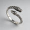 Bague Serpent Bicéphale Gueule Ouverte Réglable