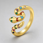 Bague Serpent Constellé de Zircons - Vignette | Médiéfan