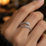 Bague Serpent Délicate Tête Pavée - Vignette | Médiéfan