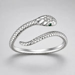 Bague Serpent Délicate Tête Pavée - Vignette | Médiéfan