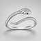 Bague Serpent Délicate Tête Pavée Argenté