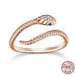 Bague Serpent Délicate Tête Pavée - Vignette | Médiéfan