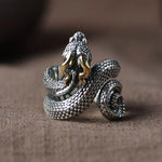 Bague Serpent Dressé aux Rehauts Dorés - Vignette | Médiéfan