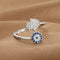 Bague Toi et Moi Main de Fatima et Œil Turc Argenté