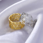 Bague Ouverte Bandeau Fleurs de Vie - Vignette | Médiéfan