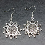 Boucles d'Oreilles Rosace Perlée Fleur de Vie - Vignette | Médiéfan