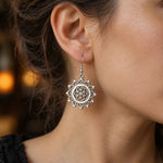 Boucles d'Oreilles Rosace Perlée Graine de Vie - Vignette | Médiéfan