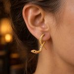 Boucles d’Oreilles Serpent Lové au Lobe - Vignette | Médiéfan