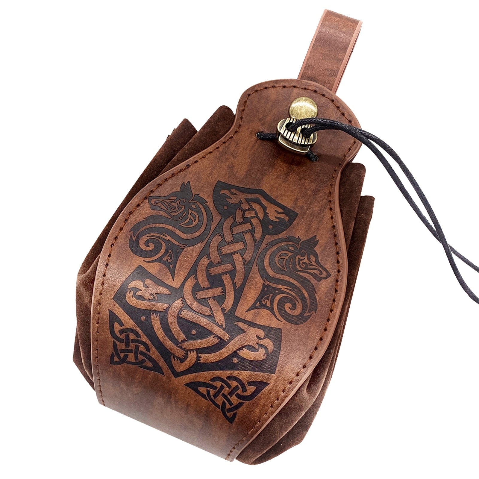 Bourse de Viking en Cuir Mjölnir