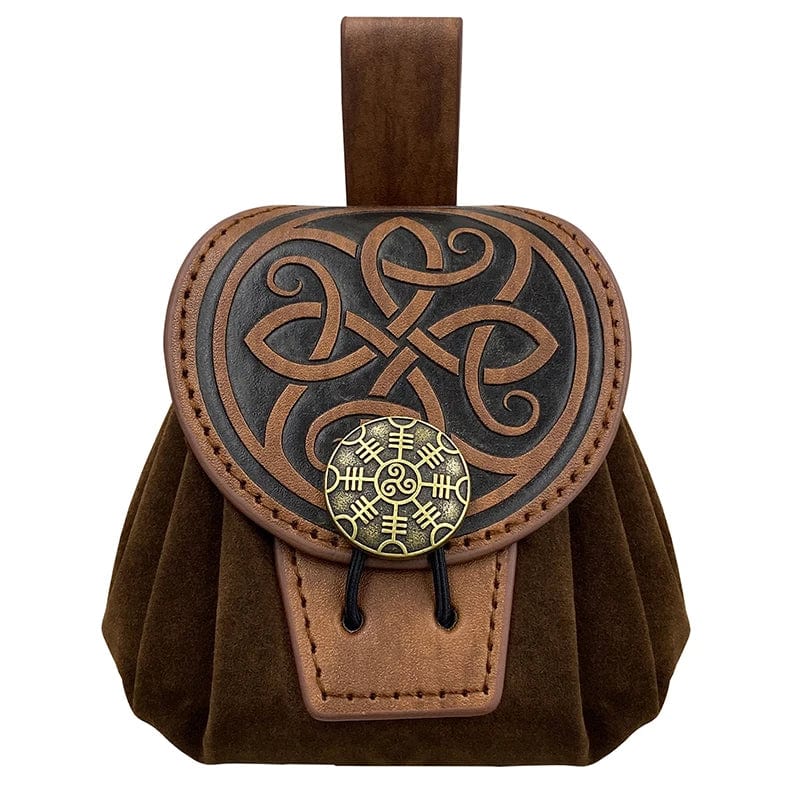 Bourse Runes Viking Quadriquetra / Marron