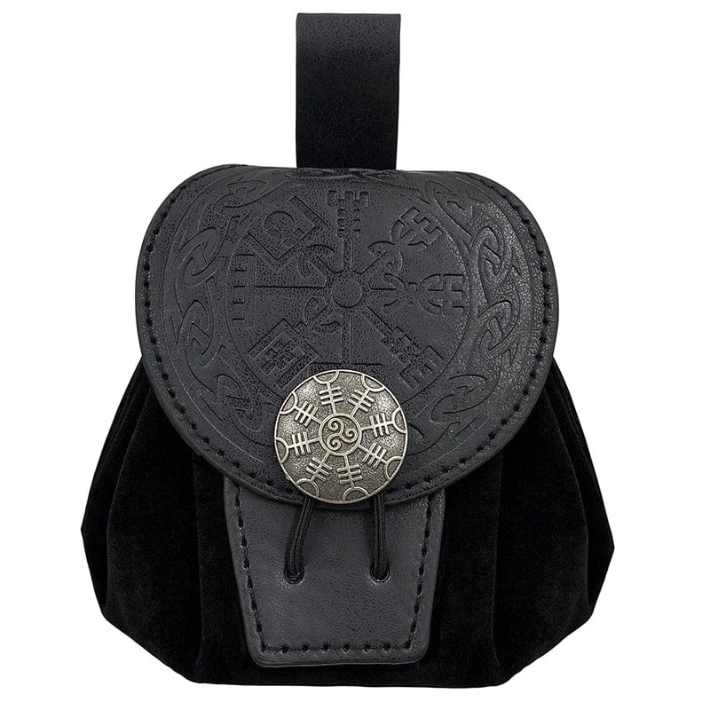 Bourse Runes Viking Vegvisir / Noir