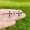 Boutons de manchette rétro chevaliers templiers, dôme en verre de haute qualité, croix rouge, motif maçonnique, boutons de manchette exquis pour hommes 2