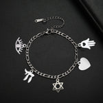 Bracelet à Breloques Main de Fatima, Chai et Étoile de David - Vignette | Médiéfan