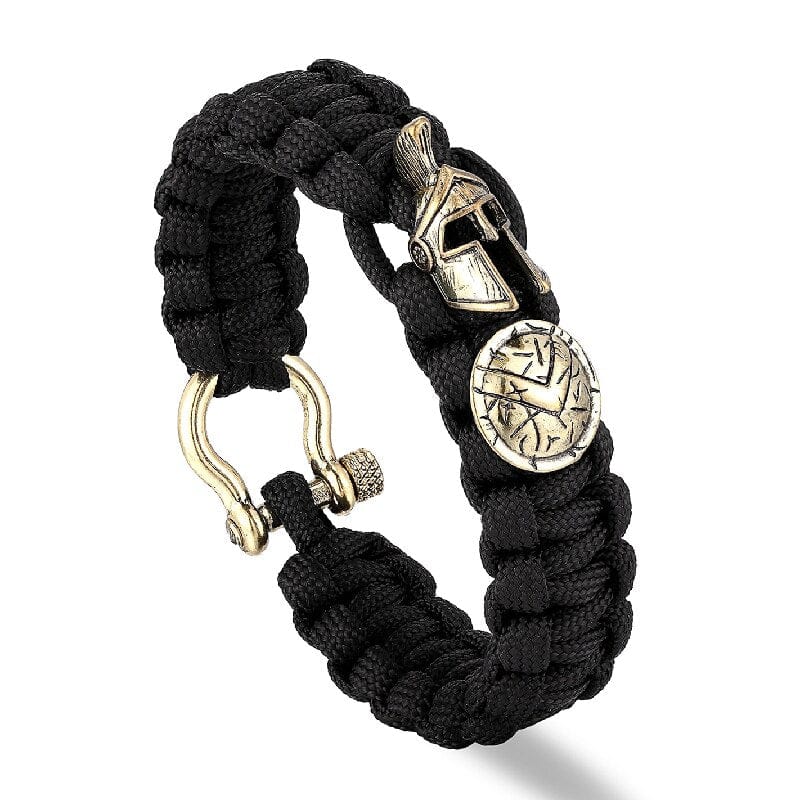 Bracelet à corde Spartiate Noir & Or