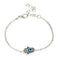 Bracelet Chaîne Fine Main de Fatima Œil Bleu Argenté