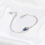 Bracelet Chaîne Fine Main de Fatima Œil Bleu - Vignette | Médiéfan