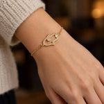 Bracelet Chaîne Main de Fatima Ajourée et Solitaire - Vignette | Médiéfan