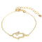 Bracelet Chaîne Main de Fatima Ajourée et Solitaire Doré