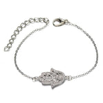Bracelet Chaîne Main de Fatima Filigranée Sertie - Vignette | Médiéfan
