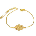Bracelet Chaîne Main de Fatima Filigranée Sertie - Vignette | Médiéfan