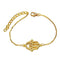 Bracelet Chaîne Main de Fatima Pavée à Œil Doré