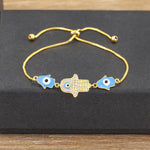 Bracelet Coulissant Trois Mains de Fatima Émaillées - Vignette | Médiéfan