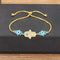 Bracelet Coulissant Trois Mains de Fatima Émaillées Bleu clair
