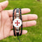 Bracelet croix des templiers chauds pour hommes unisexe symbole maçonnique verre motif personnalisé Bracelets en cuir tissé Bracelet 7