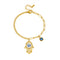 Bracelet Doré Main de Fatima et Breloque Œil Bleu Doré