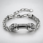 Bracelet Double Tête de Serpent sur Chaîne - Vignette | Médiéfan