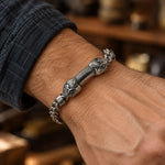 Bracelet Double Tête de Serpent sur Chaîne - Vignette | Médiéfan
