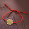 Bracelet Fleur de Vie sur Cordon Coulissant Rouge et doré