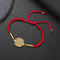 Bracelet Fleur de Vie sur Cordon Tressé et Perles Dorées Cordon rouge