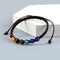 Bracelet Macramé Tressé 7 Perles de Chakras Marron