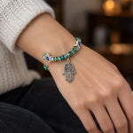 Bracelet Perles de Cristal Mains de Fatima et Breloque - Vignette | Médiéfan
