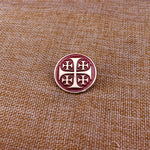Broche templière croix de Jérusalem émaillée - Vignette | Médiéfan