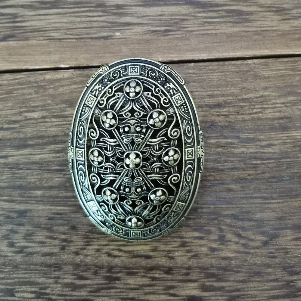 Broche Viking - Yggdrasil l'Arbre Monde Or